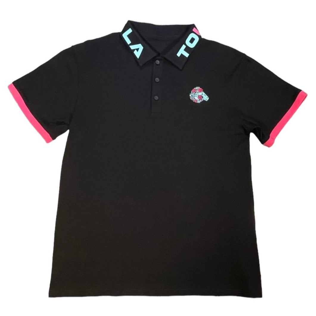 “South Beach” Men’s Black Collared Polo Shirt Toujours La