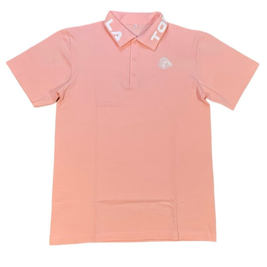 “Pink Rose” Men’s Pink Collared Polo Shirt by Toujours La